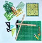 (image for) 1" Mat, Templates, T-Square, Angles & Yard Stick